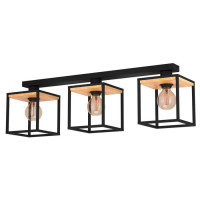 99856 Потолочный светильник LIBERTAD, 3Х40W, E27, L860, B180, H240, сталь, дерево, черный