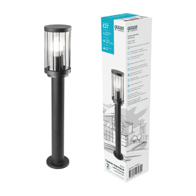 Светильник садово-парковый Gauss Vega столб 1*E27, Max.60W,105*500мм, 170-240V / 50Hz, IP 54 (1/10), GD023