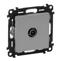 Legrand Valena LIFE.Розетка ТВ оконечная 10дБ 0-862 МГц.С лицевой панелью.Алюминий, 753660