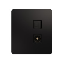 Розетка ROUND компьютерная RJ45 кат6 + TV с/у оникс KRANZ, KR-78-0722-3