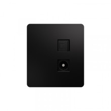 Розетка ROUND компьютерная RJ45 кат6 + TV с/у оникс KRANZ, KR-78-0722-3