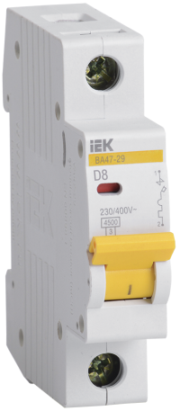 KARAT Автоматический выключатель ВА47-29 1P D 8А 4,5кА IEK, MVA20-1-008-D