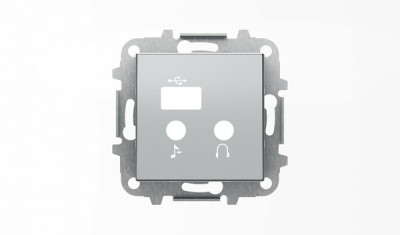 8568.3 PL - Накладка для механизма медиа-комбайна арт.9368.3, серия SKY, цвет серебристый алюминий - 2CLA856830A1301