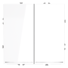 Проходной переключатель встраиваемый VOLTUM S70 двухклавишный с подсветкой 10А, (белый глянцевый), VLS020401