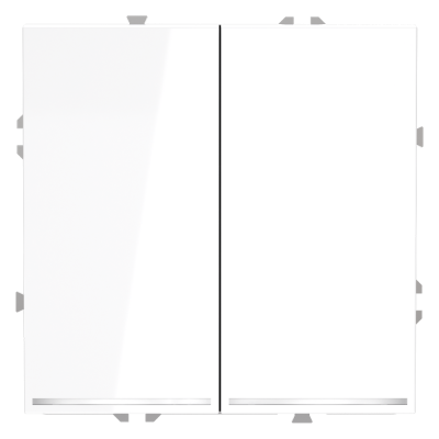 Проходной переключатель встраиваемый VOLTUM S70 двухклавишный с подсветкой 10А, (белый глянцевый), VLS020401