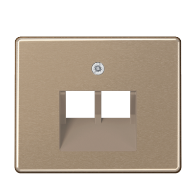 Крышка для двойных телефонных и компьютерных розеток (UAE), фиксация винтом; металл; золотая бронза; SL500, SL569-2UAGB