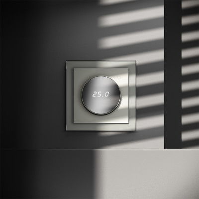 Терморегулятор электронный VOLTUM S70 с индикацией и датчиком, для теплого пола, (сталь), VLS070105