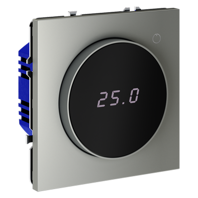 Терморегулятор электронный VOLTUM S70 с индикацией и датчиком, для теплого пола, (сталь), VLS070105