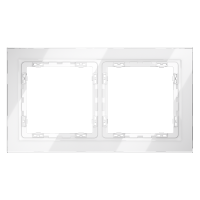 Рамка стеклянная VOLTUM S70 на 2 поста, (белый, стекло), VLS110201