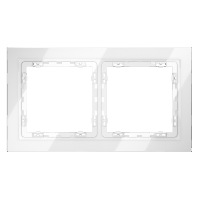 Рамка стеклянная VOLTUM S70 на 2 поста, (белый, стекло), VLS110201