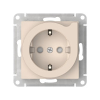 ATN000247S - ATLASDESIGN РОЗЕТКА с заземлением со шторками с выталкивателем, 16А,мех.,быстрозажим. клем., БЕЖЕВЫЙ, Systeme Electric