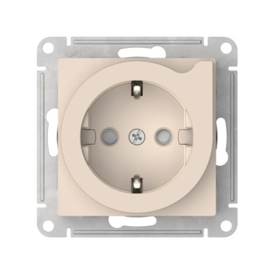 ATN000247S - ATLASDESIGN РОЗЕТКА с заземлением со шторками с выталкивателем, 16А,мех.,быстрозажим. клем., БЕЖЕВЫЙ, Systeme Electric