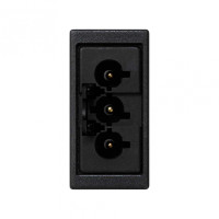 Simon Connect Розетка узкая GST18 "папа" 3-проводная цвета графит K45, K121A-14