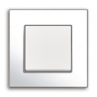 ABB Выключатель 1-клавишный, Вставка - белый, Рамка - Хром, серия Carat ABB Выключатель 1-клавишный, Вставка - белый, Рамка - Хром, серия Carat