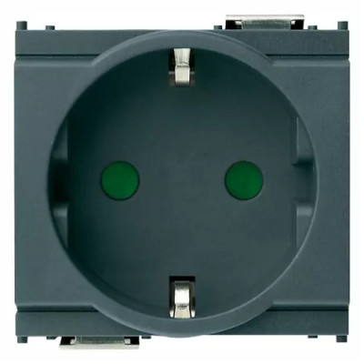Vimar Розетка 2P+T 16A немецкий стандарт, серая, 16208