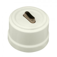 Bironi Выключатель 1-кл. перекрестный, пластик, цвет Слоновая кость, Бронза (клавишный), B1-223-211-B