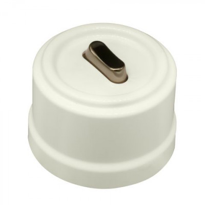 Bironi Выключатель 1-кл. перекрестный, пластик, цвет Слоновая кость, Бронза (клавишный), B1-223-211-B