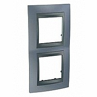 MGU66.004V.297 - UNICA TOP РАМКА 2-постовая, вертикальная, ГРАФИТ/ГРЭЙ