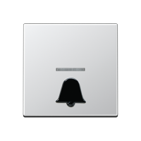 Клавиша с окошком для подсветки и  рельефным символом  "звонок"; алюминий, A590K1KOAL