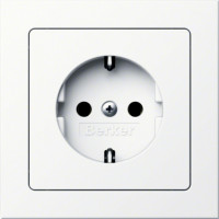 Berker Розетка 2к+з, матовый белый