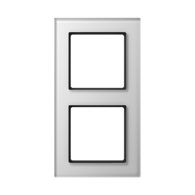 Рамка для вертикальной и горизонтальной установки, 2 поста; стекло; белый; A CREATION, AC582GLWW