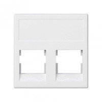 Simon Connect Розетка прямая для передачи данных на 2 разъема RJ45 без шторок белого цвета K45, KB076-9