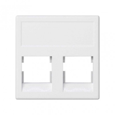 Simon Connect Розетка прямая для передачи данных на 2 разъема RJ45 без шторок белого цвета K45, KB076-9