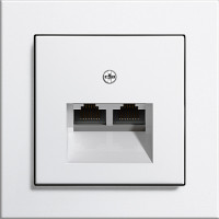 Gira Двойная компьютерная розетка, матовый белый, серия E2