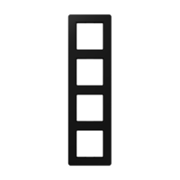 Рамка 4 поста; серия AFLOW; термопласт; черный матовый, AF584BFSWM Рамка 4 поста; серия AFLOW; термопласт; черный матовый, AF584BFSWM