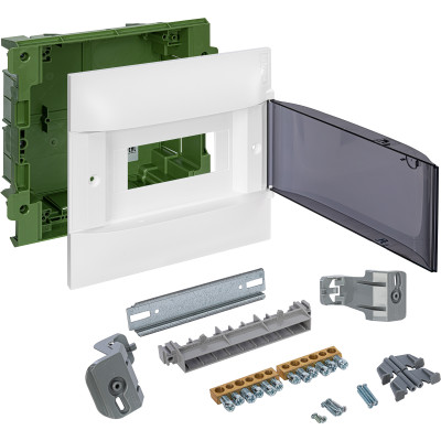 Legrand Practibox S Пластиковый щиток Встраиваемый (в полые стены) 1X8 Дымчатая дверь, 134578