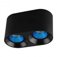 Denkirs DK3096-BK+CY Светильник накладной IP 20, 10 Вт, GU5.3, LED, черный/голубой, пластик