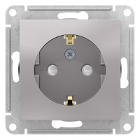 ATN440346 - ATLASDESIGN AQUA РОЗЕТКА с заземлением со шторками, с прозрач. крышкой 16А, IP44, механизм, АЛЮМИНИЙ, Systeme Electric