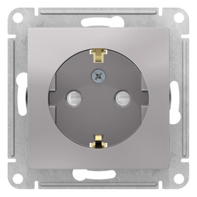 ATN440346 - ATLASDESIGN AQUA РОЗЕТКА с заземлением со шторками, с прозрач. крышкой 16А, IP44, механизм, АЛЮМИНИЙ, Systeme Electric