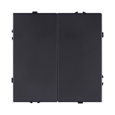 Выключатель 2-клавишный проходной 10А/250В, черный матовый Kollinger Eclipse EC-005BK