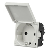 N2288.1 BL     Abb NIE Розетка SCHUKO с заземлением, с крышкой, со шторками, 16А / 250В, серия Zenit, цвет альп 2