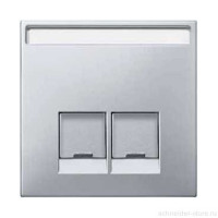 SD Накладка для комп./тлф. розетки 2хRJ45 UTP/FTP, алюм.