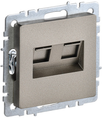 BRITE Роз. двойная RJ11+RJ45 кат.5E РК/Т12-БрШ шамп. IEK, BR-KT20-O-1-K37