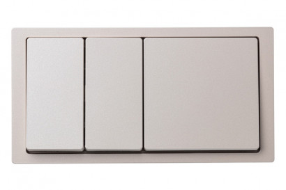 Блок: Выключатель 2-клавишный с розеткой 2к+з, Цвет - Сахара, серия D-Life