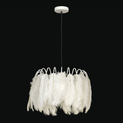LUSSOLE Cuscino Люстры потолочные, цвет основания - белый, плафон - перо (цвет - белый), 1x40W E27, LSP-8600