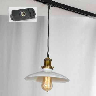 LUSSOLE GLEN COVE Подвесной светильник, цвет основания - черный, плафон - металл (цвет - белый), 1x60W E27, LSP-9605-TAB
