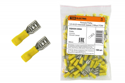 Разъем РпИм 5,5-6-0,5 плоский (мама) (100шт) TDM Electric, SQ0504-0006