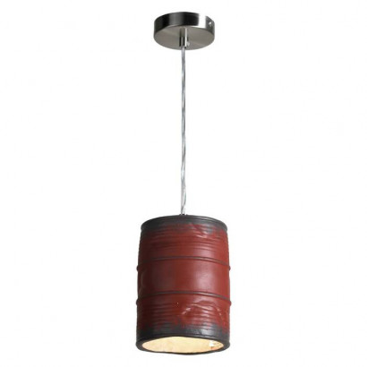 LUSSOLE NORTHPORT Подвесной светильник, цвет основания - матовый никель, плафон - керамика (цвет - красный), 1x40W E27, LSP-9527