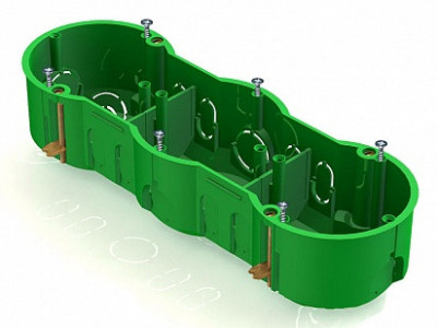 Chint Коробка установочная 3-местная,212х70х45мм для скрытого монтажа в полых стенах (с саморезами, с мета, 8810011