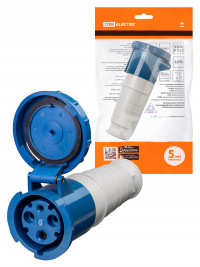 Розетка 233 переносная 2Р+РЕ 63А 220В IP54 TDM Electric, SQ0603-0016