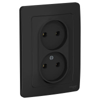 BLANCA С/У РОЗЕТКА двойная без заземления без штор., 16А, 250В, АНТРАЦИТ BLANCA С/У РОЗЕТКА двойная без заземления без штор., 16А, 250В, АНТРАЦИТ