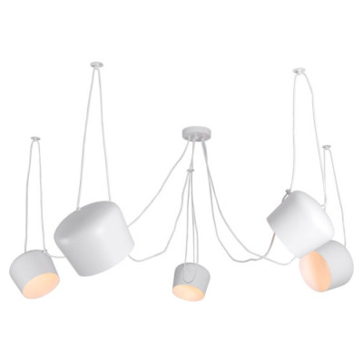 LUSSOLE SHIRLEY Люстра мультиплекс, цвет основания - белый, плафон - металл (цвет - белый), 5x60W E27, LSP-8175