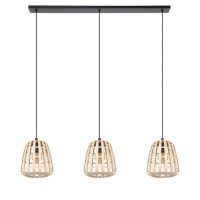 390153 Люстра MONTEZUELO, 3X40W (E27), сталь, черный // дерево, натуральный, 390153