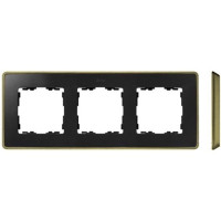 Simon 8201630-247 S82Detail Рамка 3-ная, графит, основание латунь