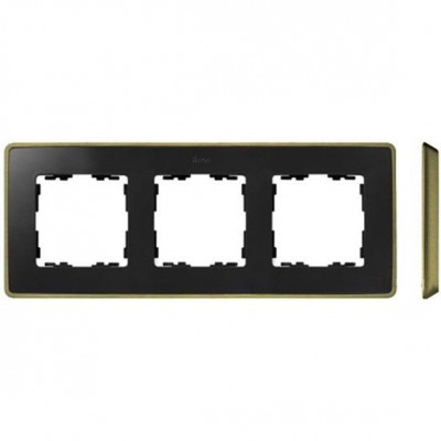 Simon 8201630-247 S82Detail Рамка 3-ная, графит, основание латунь