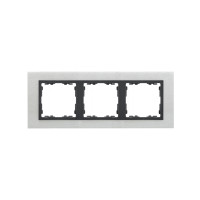 Simon S82N Рамка 3-ная, сталь матовая - графит (металл), 82837-31